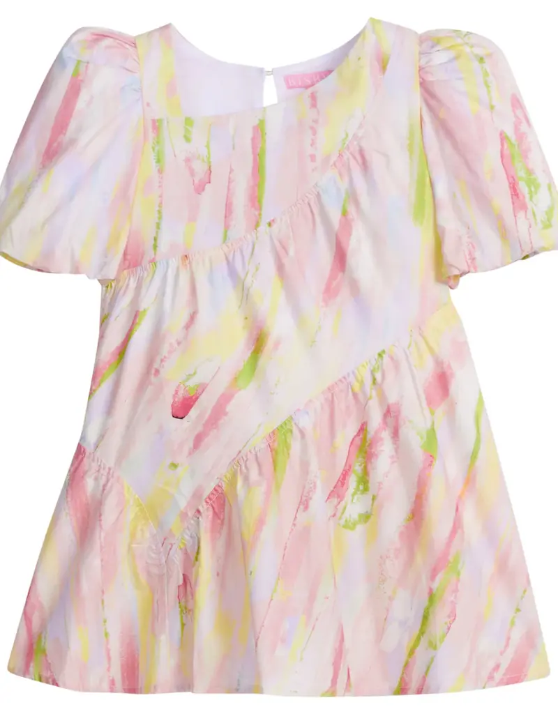 Bisby Asymetrical Dress Watercolor Color Block