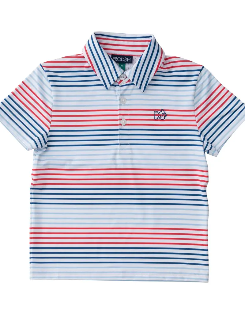 Prodoh Boys Pro Performance Polo Americana Stripe