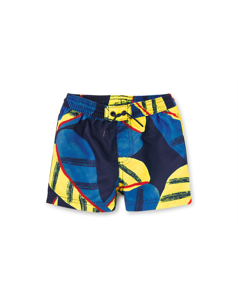 Tea Collection Mid-Length Swim Trunks Oversized Tropical Leaf