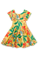 Tea Collection Button Back Skirted Dress Toucan Banana Tree