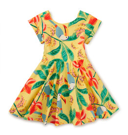 Tea Collection Button Back Skirted Dress Toucan Banana Tree