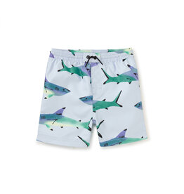 Tea Collection Mid-Length Swim Trunks Painted Sharks