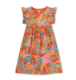 Tea Collection Gardenias Tropical Wrap Neck Dress