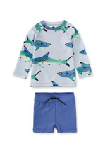 Tea Collection Rash Guard Baby Swim Set Painted Sharks