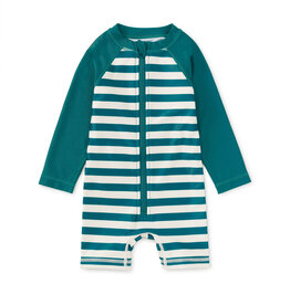 Tea Collection Rash Guard Baby Swimsuit Green Stripe