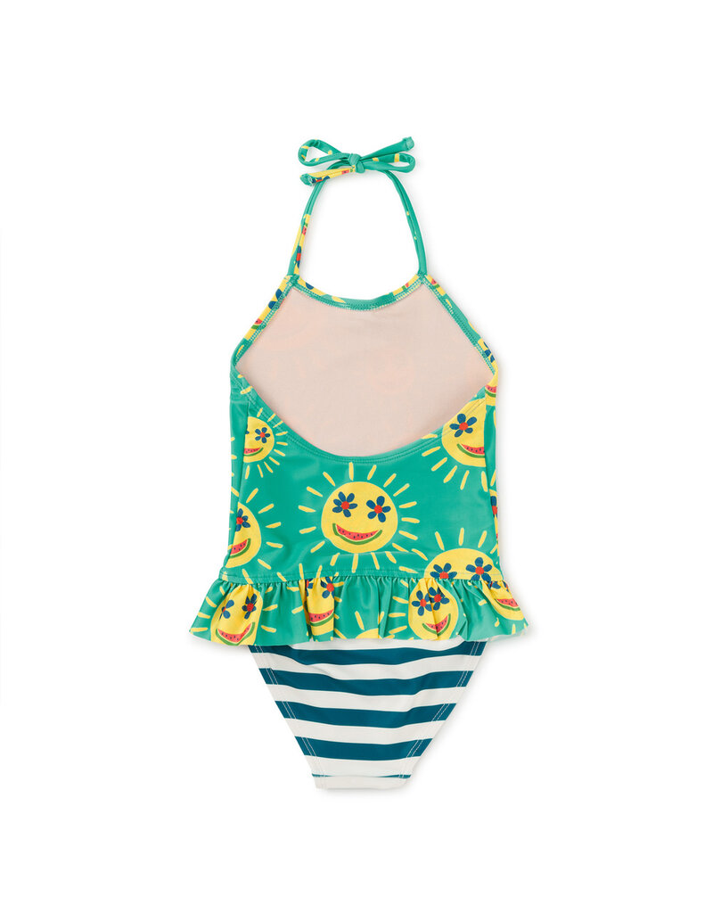 Tea Collection Peplum One-Piece Swimsuit Smiley Sun