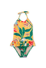 Tea Collection Peplum One-Piece Swimsuit Toucan Banana Tree