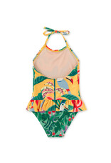 Tea Collection Peplum One-Piece Swimsuit Toucan Banana Tree