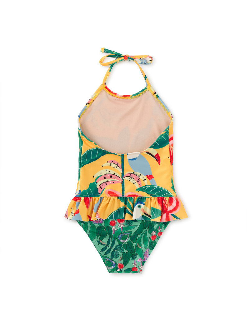 Tea Collection Peplum One-Piece Swimsuit Toucan Banana Tree