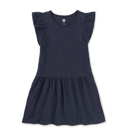 Tea Collection Pom-Pom Flutter Dress Indigo