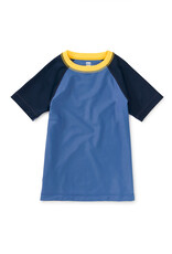 Tea Collection Short Sleeve Rash Guard Blue Yarrow