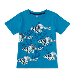 Tea Collection Graphic Tee Zebra Fish Bondi Blue