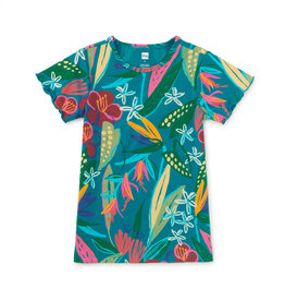 Tea Collection Printed Slim Fit Top Tropical Floral Burst