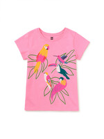 Tea Collection SALE Graphic Tee Tropical Birds Sachet Pink