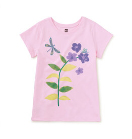 Tea Collection Dragonfly Floral Graphic Tee Pink Lady