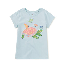 Tea Collection Painted Turtle Graphic Tee Blue Glow