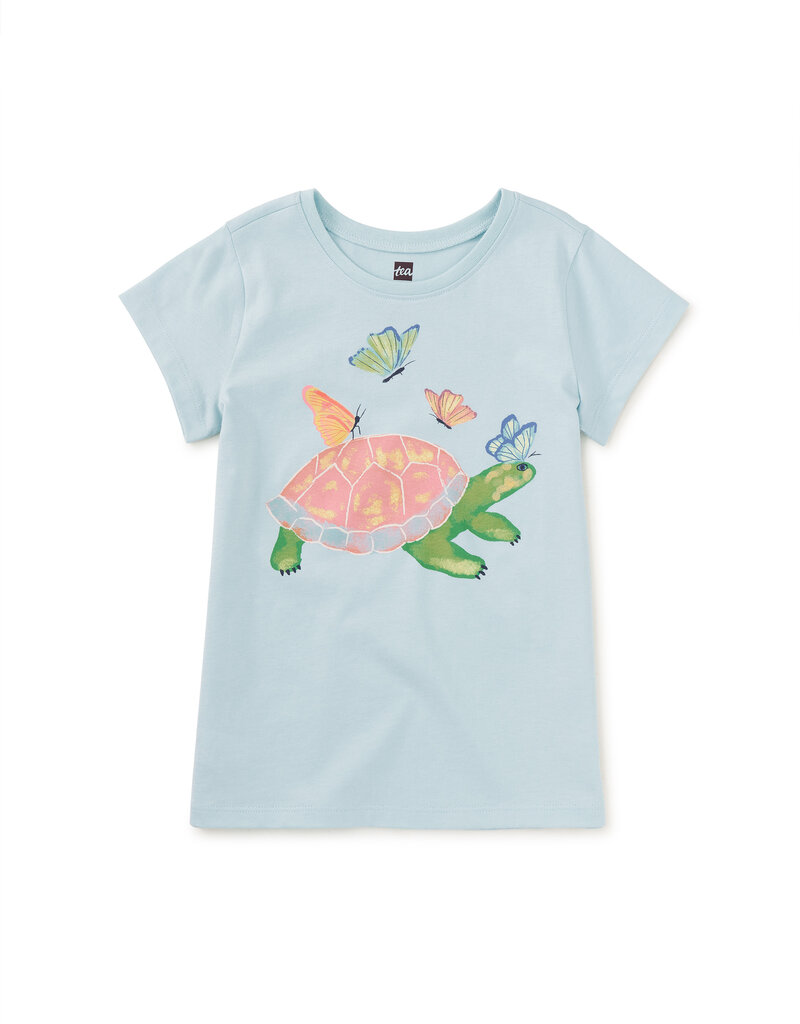Tea Collection Painted Turtle Graphic Tee Blue Glow