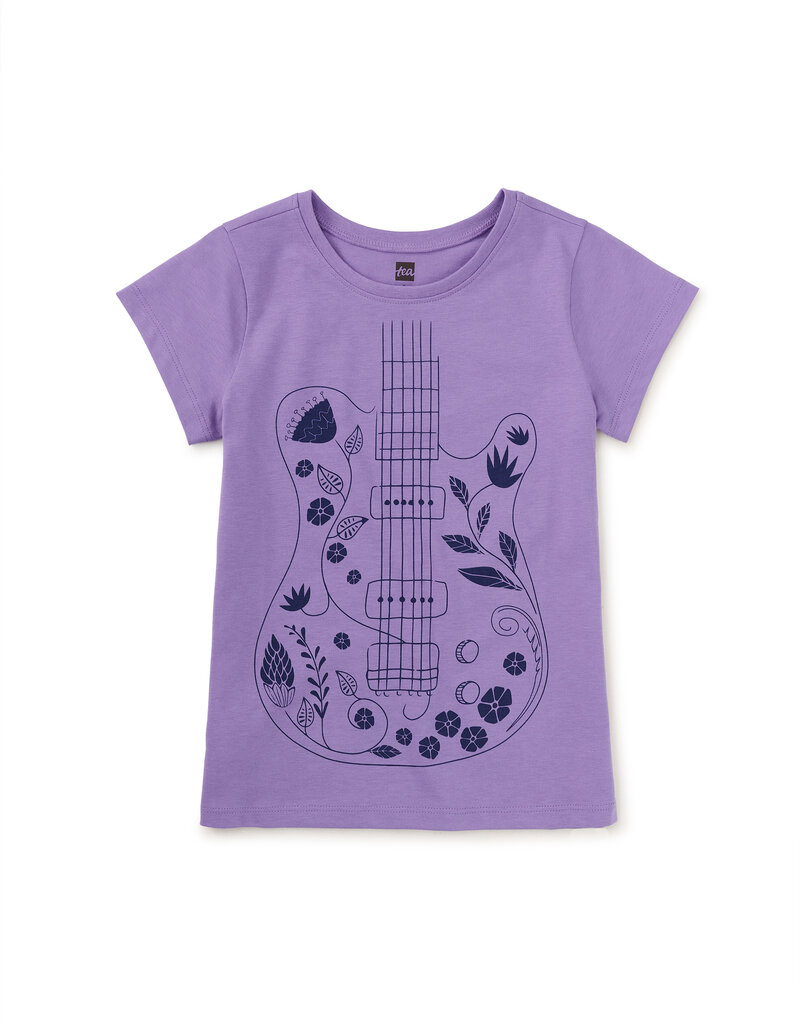 Tea Collection Floral Guitar Graphic Tee Paisley Purple