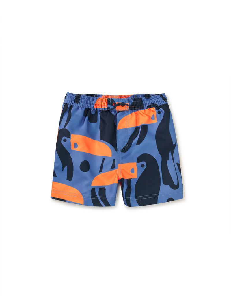 Tea Collection Shortie Swim Trunks Toucan Cut Out