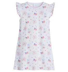 Little English Printed Angel Sleeve Dress Flags