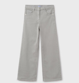 Mayoral Girls Wide Leg Twill Pants Grey