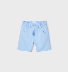 Mayoral Boy Drawstring Twill Shorts Sky Blue