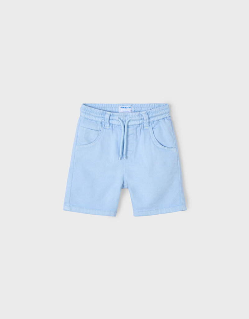 Mayoral Boy Drawstring Twill Shorts Sky Blue