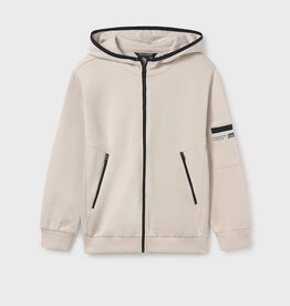 Mayoral Contrast Full-Zip Hoodie Cream