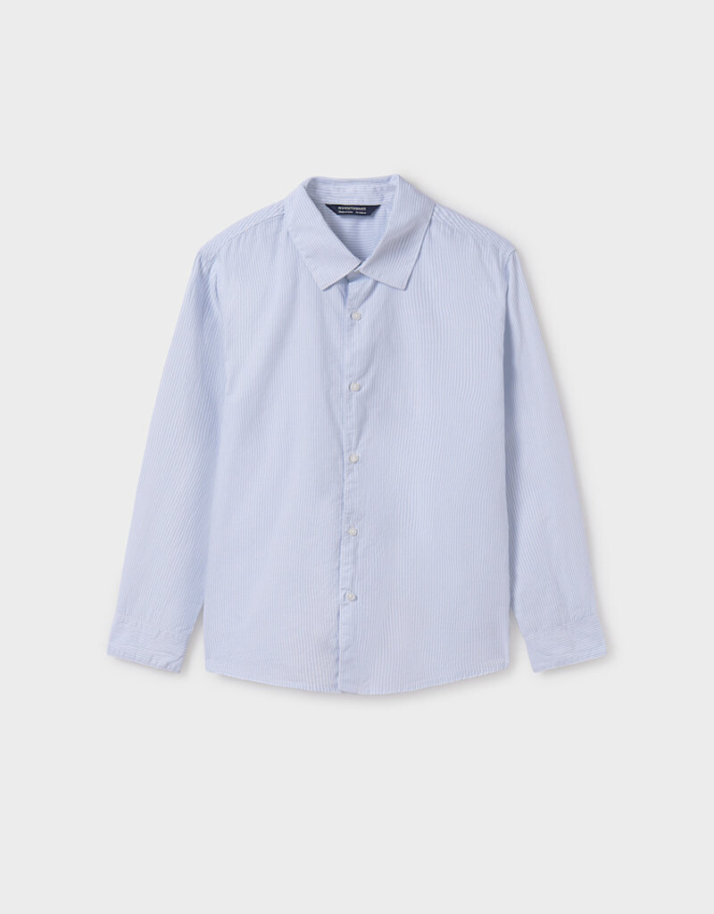 Mayoral L/S Button Up Shirt Sky Stripe