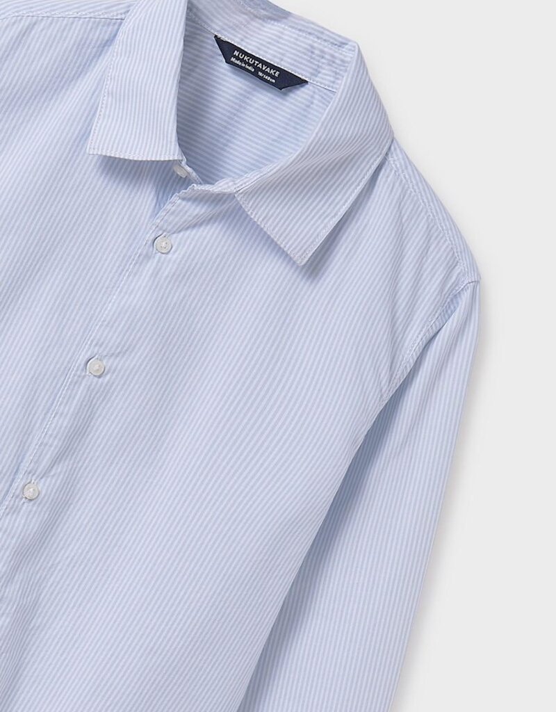 Mayoral L/S Button Up Shirt Sky Stripe