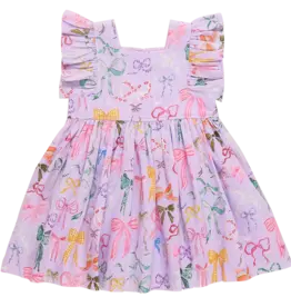 Pink Chicken elsie dress lavender watercolor bows