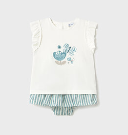 Mayoral Emerald Butterfly Skirt Tee Set