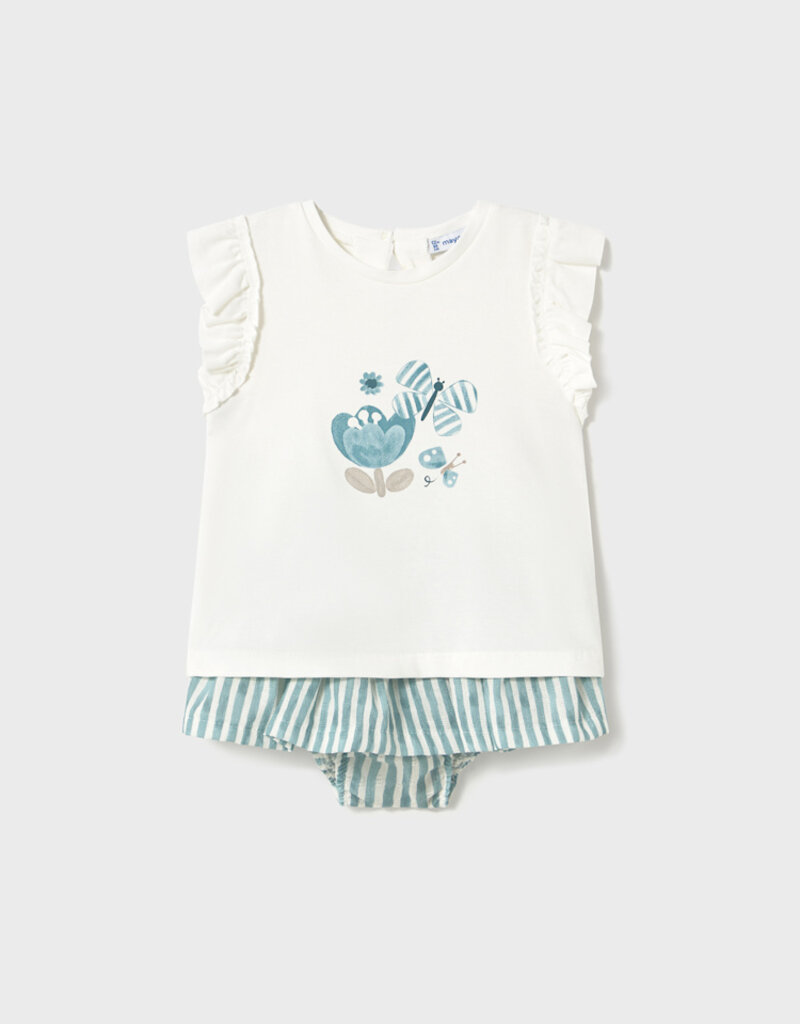 Mayoral Emerald Butterfly Skirt Tee Set