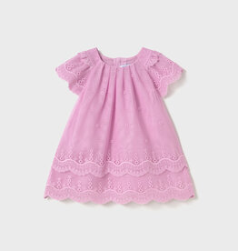 Mayoral Mauve Embroidered Tulle Dress