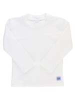 RuffleButts SALE. Long Sleeve Rash Guard White