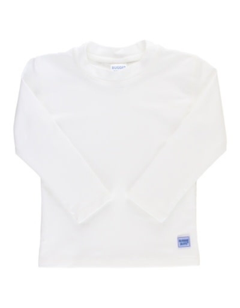 RuffleButts Long Sleeve Rash Guard White
