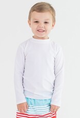 RuffleButts Long Sleeve Rash Guard White