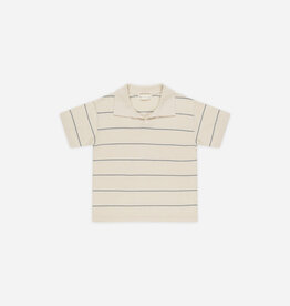 Rylee + Cru Inc. CHANDLER KNIT POLO || BLUE STRIPE NATURAL