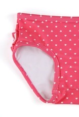 RuffleButts One Shoulder Ruffle Tankini Hot Pink Heart Polka Dot