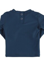 RuffleButts Long Sleeve Navy Rash Guard