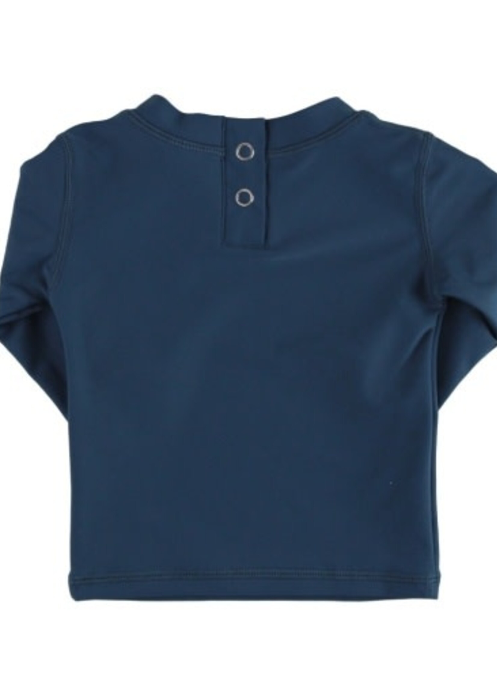 RuffleButts Long Sleeve Navy Rash Guard