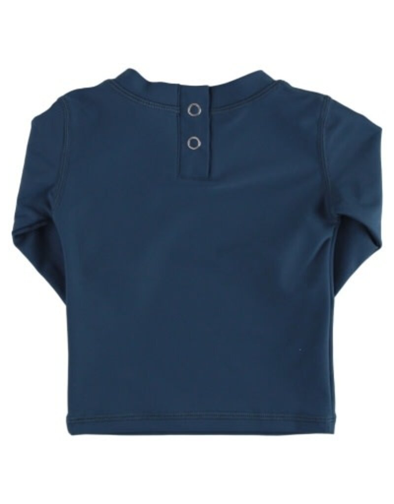 RuffleButts Long Sleeve Navy Rash Guard