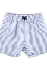 RuffleButts Swim Trunks Periwinkle Blue Seersucker