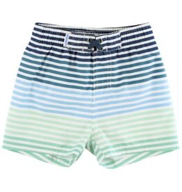 RuffleButts Swim Trunks Coastal Stripe