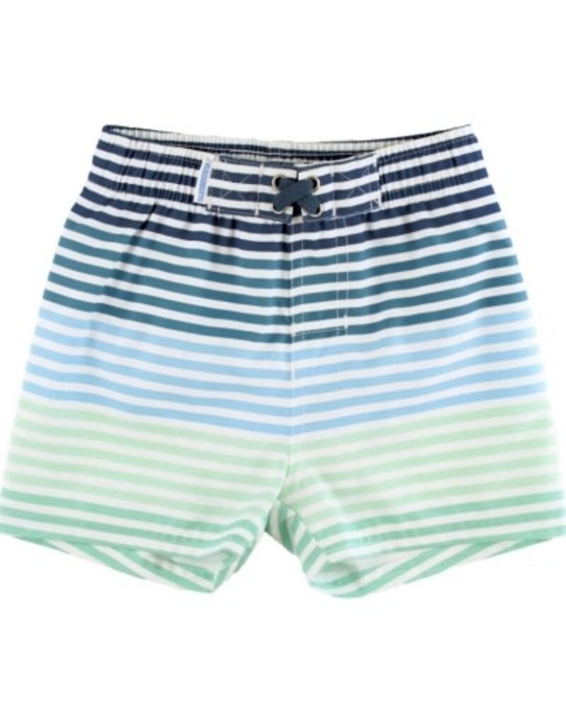 RuffleButts Swim Trunks Coastal Stripe