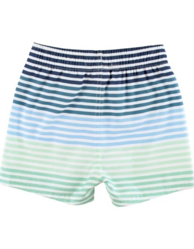 RuffleButts Swim Trunks Coastal Stripe