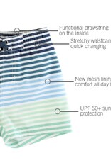 RuffleButts Swim Trunks Coastal Stripe