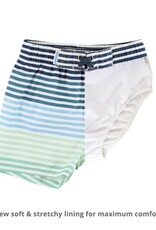 RuffleButts Swim Trunks Coastal Stripe