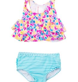 RuffleButts Flounce Bikini Vibrant Neon