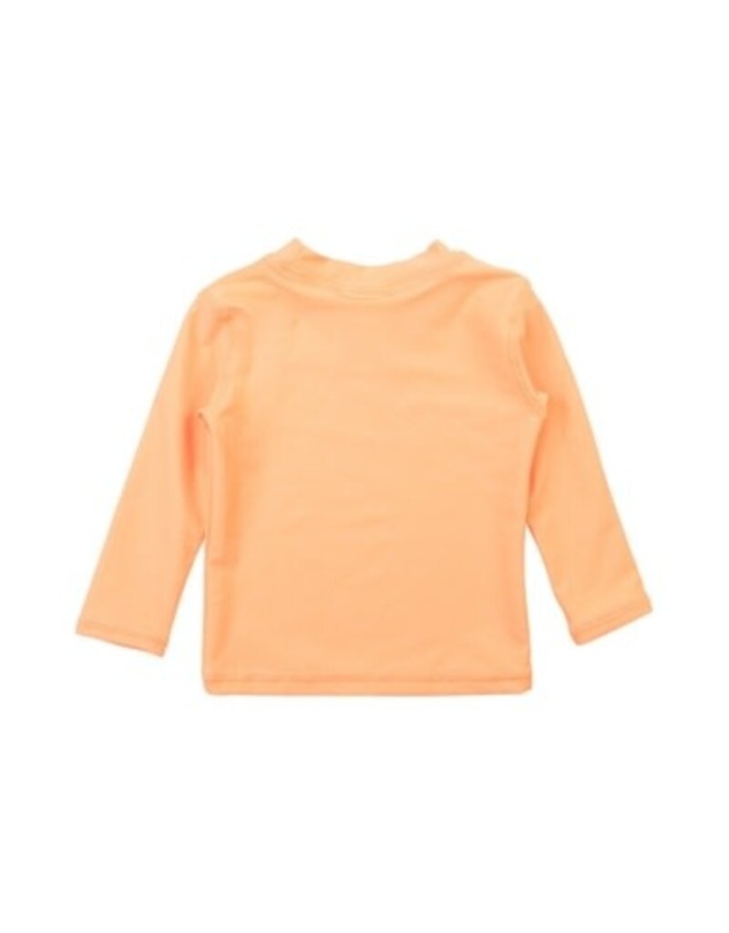 RuffleButts Long Sleeve Rash Guard Neon Orange